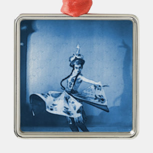 Blue Dancer Digital Art Metal Tree Decoration