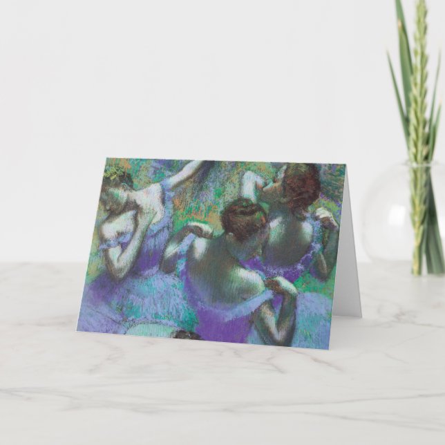 Blue Dancers by Edgar Degas, Vintage Impressionism Card (Front)