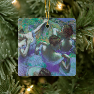 Blue Dancers by Edgar Degas, Vintage Impressionism Ceramic Tree Decoration