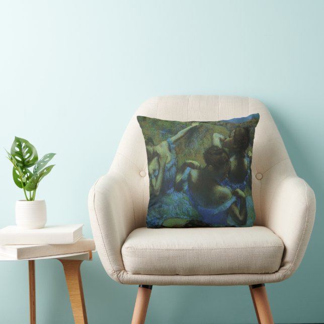 Blue Dancers by Edgar Degas, Vintage Impressionism Cushion (Chair)