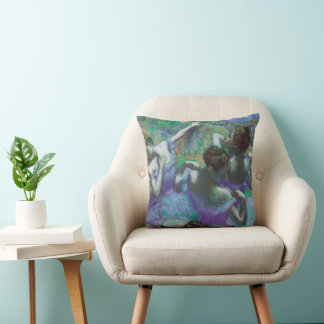 Blue Dancers by Edgar Degas, Vintage Impressionism Cushion