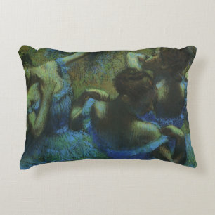 Blue Dancers by Edgar Degas, Vintage Impressionism Decorative Cushion