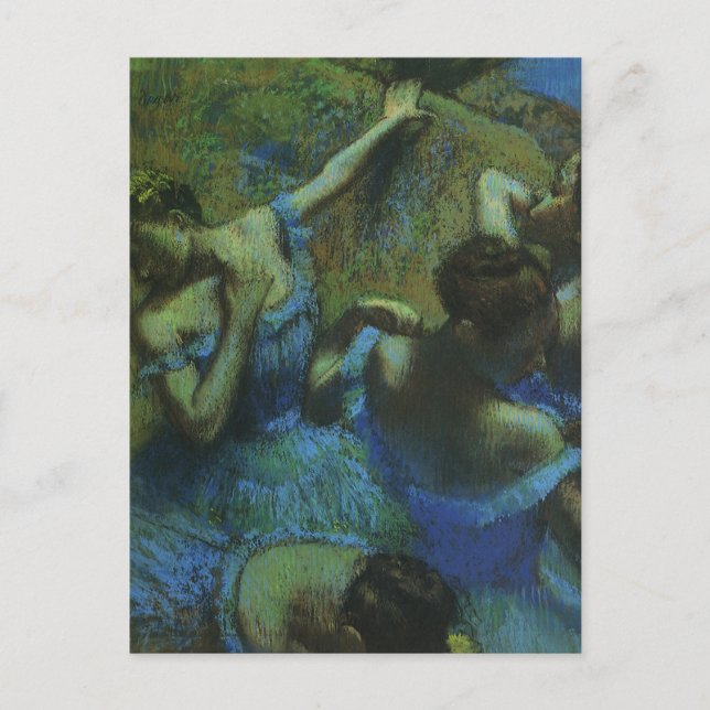 Blue Dancers by Edgar Degas, Vintage Impressionism Postcard (Front)