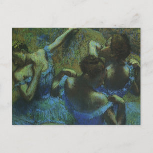 Blue Dancers by Edgar Degas, Vintage Impressionism Postcard