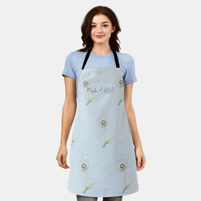 Blue Dandelion Flower Wish Apron (Worn)