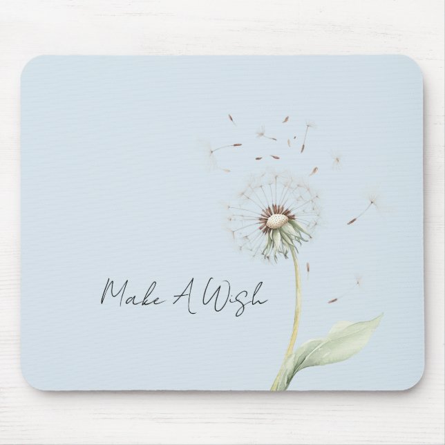Blue Dandelion Flowers Wish Mouse Mat (Front)