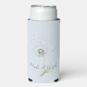 Blue Dandelion Flowers Wish Seltzer Can Cooler