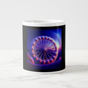 Blue Dandelion Fractal Large Coffee Mug
