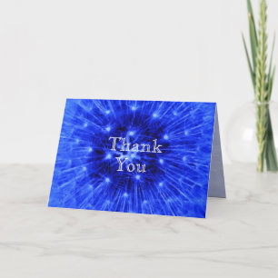 Blue Dandelion Puff Thank You Card