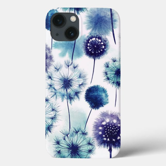 Blue Dandelion Watercolor Case-Mate iPhone Case (Back)