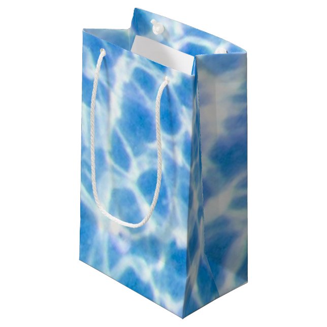 Blue Dappled Water Small Gift Bag (Front Angled)
