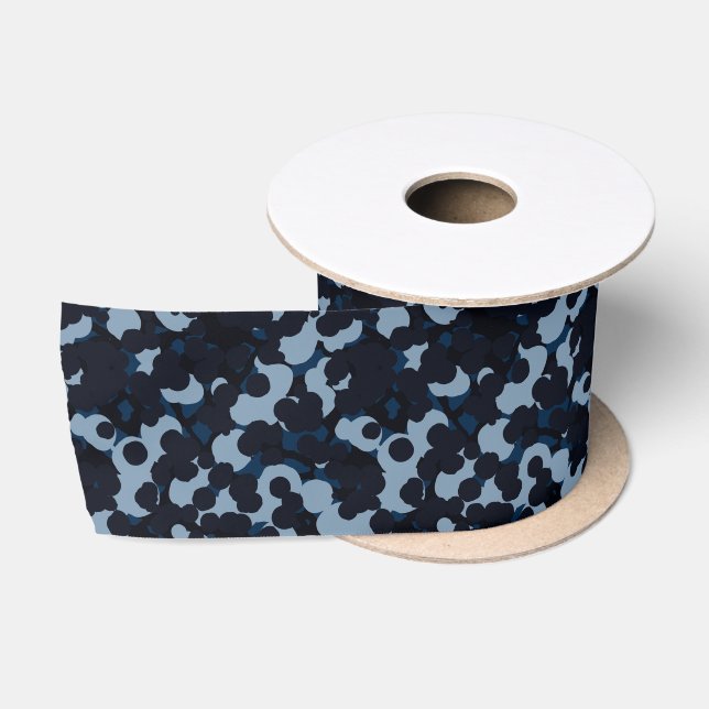 blue, dark blue, light blue abstract satin ribbon (Spool)