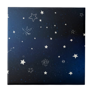 Blue Dark Galaxy Tile