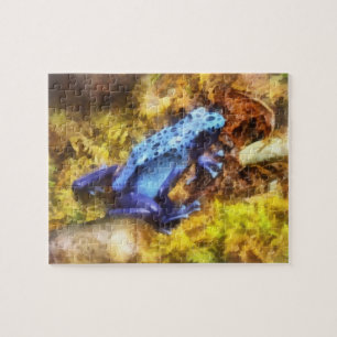 Blue Dart Frog Jigsaw Puzzle