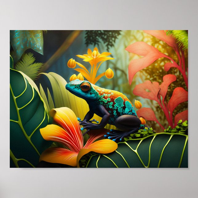 Blue dart frog poster (Front)