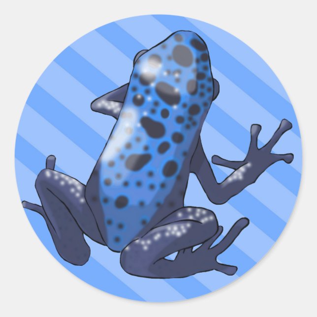 Blue Dart Frog (Updated) Blue stripe Sticker (Front)
