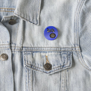 Blue Darts Logo Dartboard Design,  3 Cm Round Badge