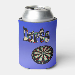 Blue Darts Logo Dartboard Design,  Can Cooler