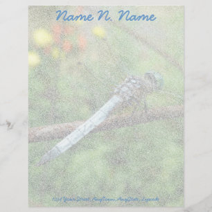 Blue Dasher Dragonfly Items Letterhead