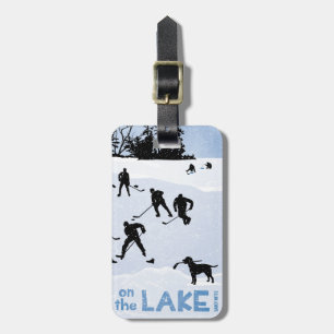 Blue Day on the Lake Pond Hockey Bag Luggage Tag