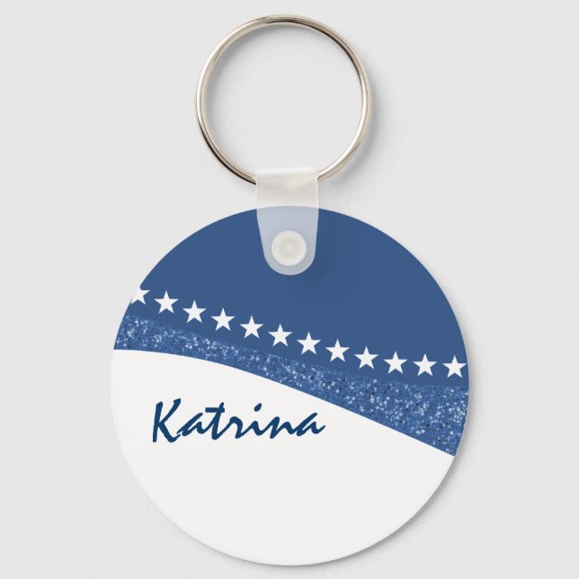 Blue Dazzling Star Curves Keychain (Front)