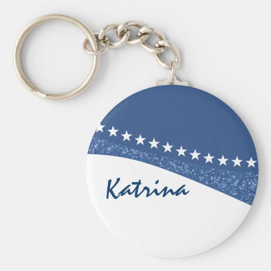 Blue Dazzling Star Curves Keychain