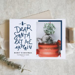 Blue Dear Santa Let Me Explain Photo Christmas Holiday Card<br><div class="desc">Dear Santa let me explain! Send Christmas greetings with this fun and festive holiday photo card. It features a hand-lettered quote and simple typography. Personalize by adding a greeting, names, photo and other details. This Christmas photo card will be perfect for baby holiday cards and dog holiday cards. Available as...</div>