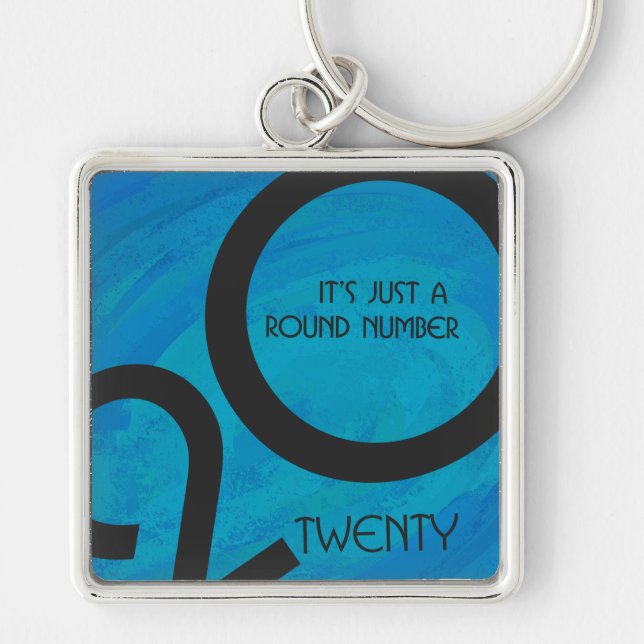 Blue Decade 20th Birthday Key Ring (Front)