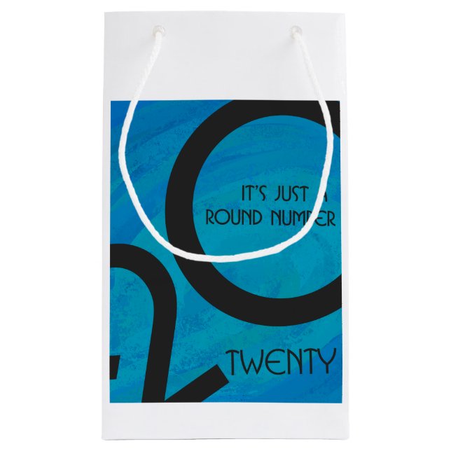 Blue Decade 20th Birthday Small Gift Bag (Back)