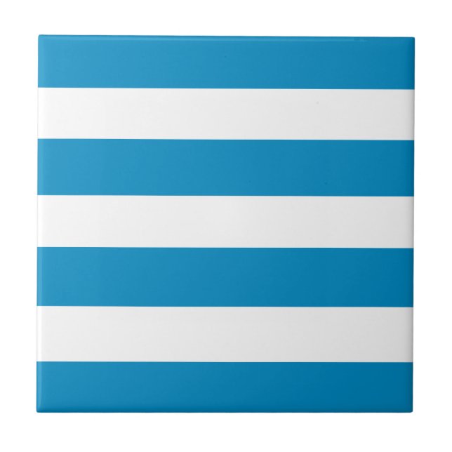 Blue Deckchair Stripes Tile (Front)