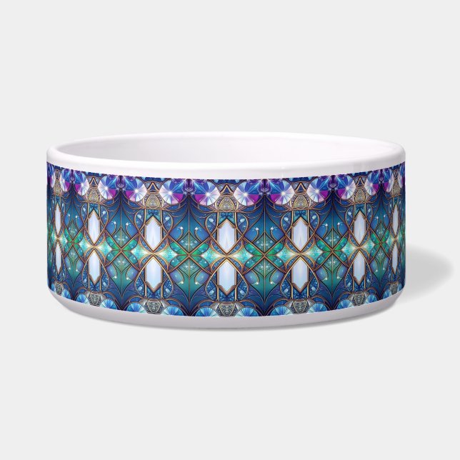 Blue Decorative Ceramic Pet Bowl (Front)
