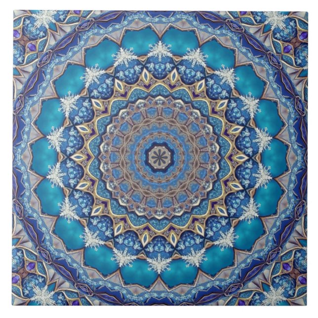 Blue Decorative Ceramic Tile (Front)