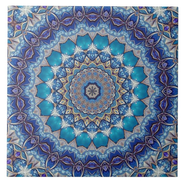 Blue Decorative Ceramic Tile (Front)