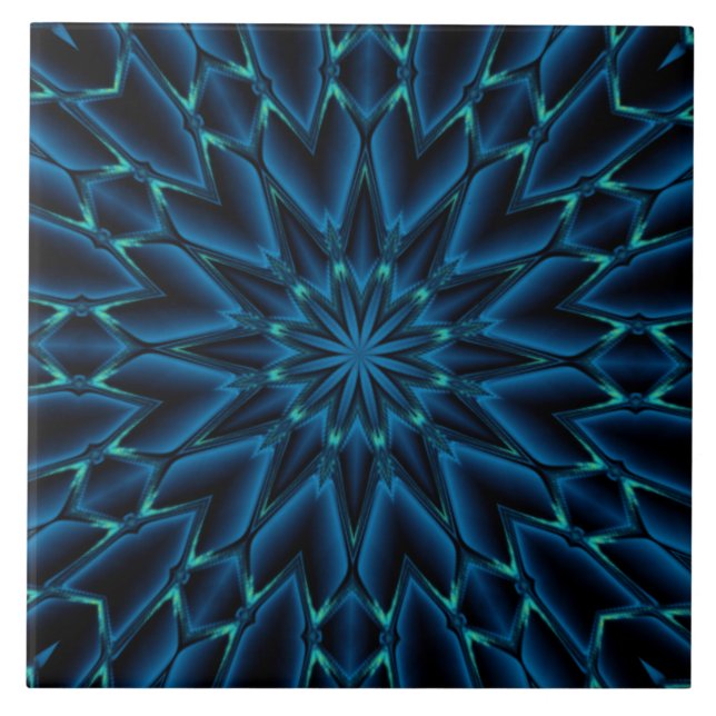 Blue Decorative Ceramic Tile (Front)