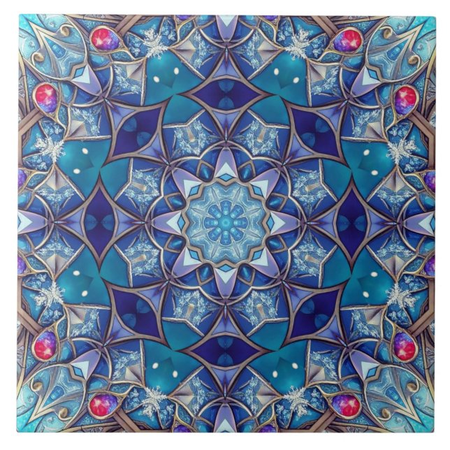 Blue Decorative Ceramic Tile (Front)