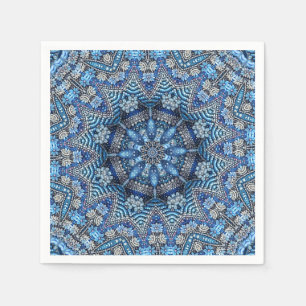 Blue Decorative Christmas Holiday Napkin