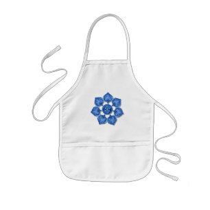 Blue Decorative Fabric Cutout Flower Kids Apron