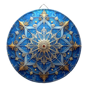 Blue Decorative Floral Dartboard