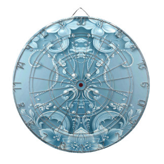 Blue Decorative Floral Dartboard
