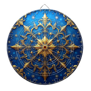 Blue Decorative Floral Dartboard