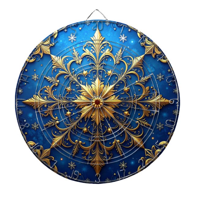 Blue Decorative Floral Dartboard (Front)