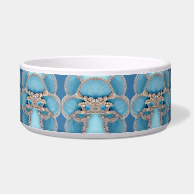 Blue Decorative Frame Pet Bowl (Front)