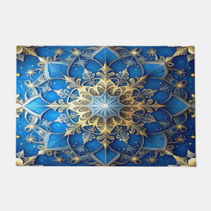 Blue Decorative Holiday Doormat