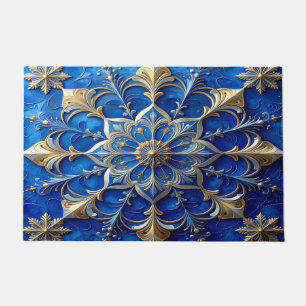 Blue Decorative Holiday Doormat