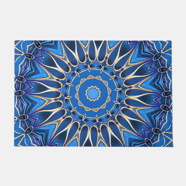Blue Decorative Holiday Doormat (Front)