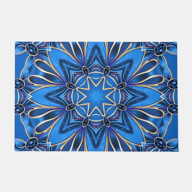 Blue Decorative Holiday Doormat (Front)