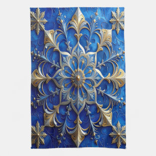 Blue Decorative Holiday Kitchen Towel