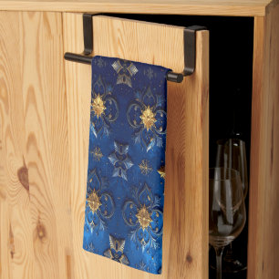 Blue Decorative Holiday Kitchen Towel