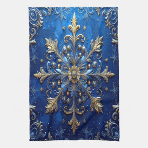 Blue Decorative Holiday Kitchen Towel