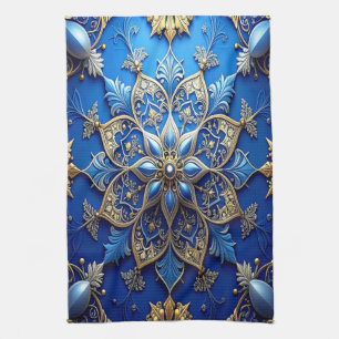 Blue Decorative Holiday Kitchen Towel